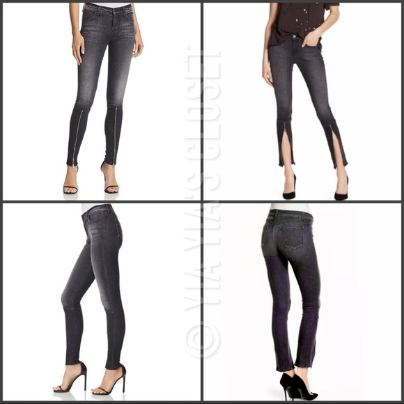 J Brand SZ 23 Women's 620 Zip-Hem Super-Skinny Jeans in Black Heath NEW - Picture 5 of 11